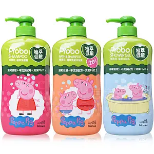 Probo 博寶兒 佩佩豬 植萃低敏兒童 沐浴乳 洗髮精 650ml